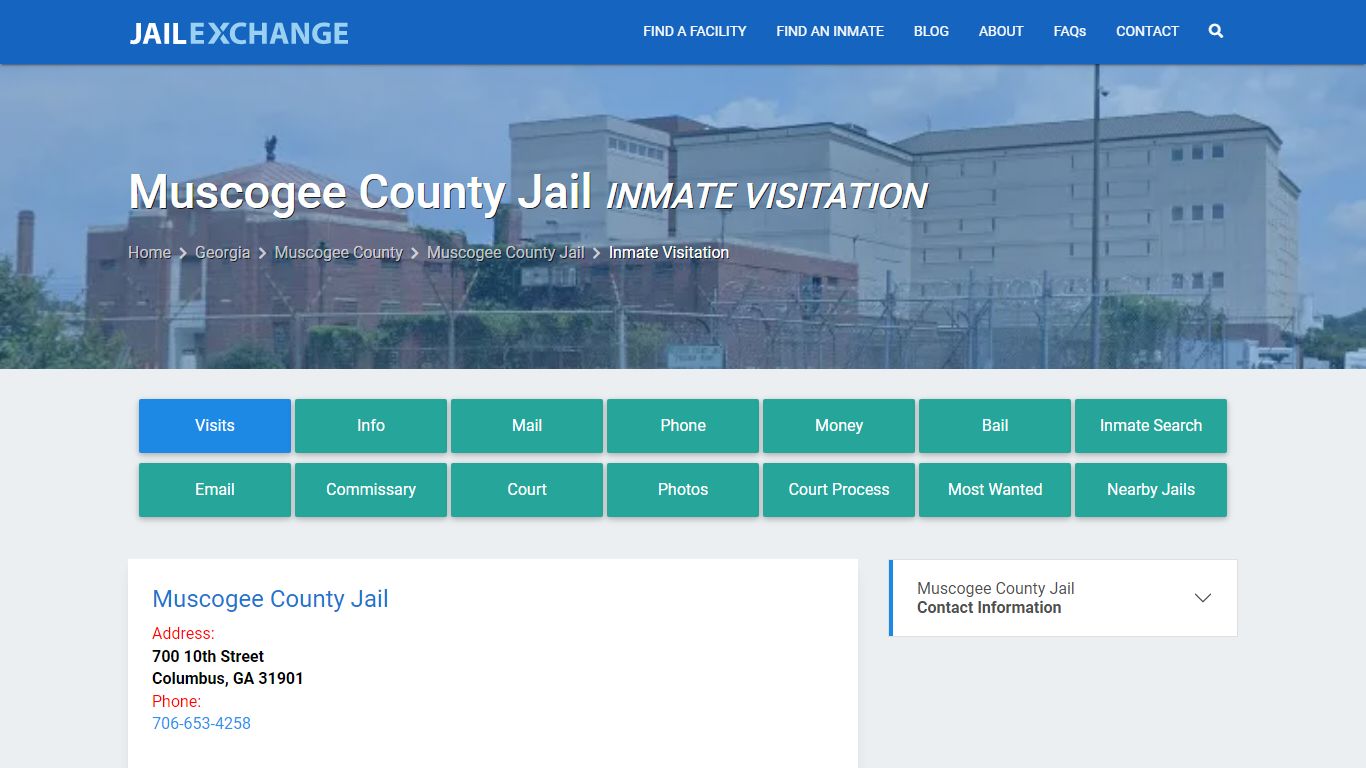 Inmate Visitation - Muscogee County Jail, GA - Jail Exchange
